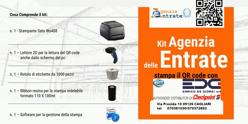 QR code Agenzia Entrate kit di stampa
